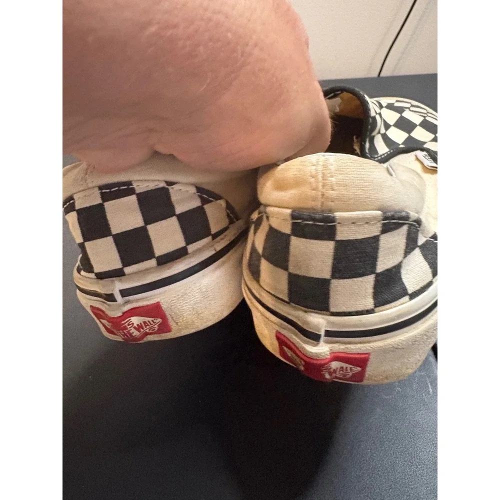 Vans Classic Slip-On Checkerboard Black White Sneakers Mens 6.5 Womens 8.0